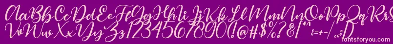 Magelove-Schriftart – Rosa Schriften auf violettem Hintergrund