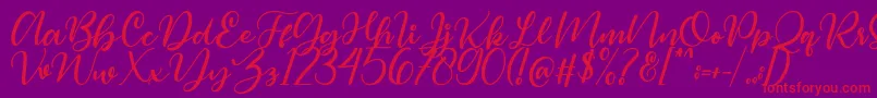 Magelove-Schriftart – Rote Schriften auf violettem Hintergrund