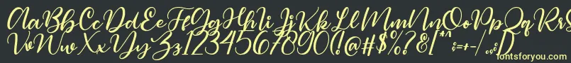 Magelove Font – Yellow Fonts on Black Background