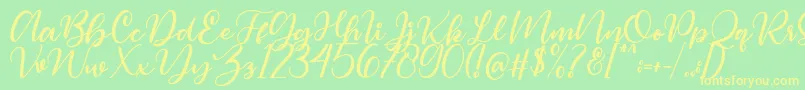 Magelove Font – Yellow Fonts on Green Background