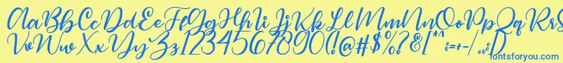 Magelove Font – Blue Fonts on Yellow Background