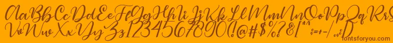 Magelove Font – Brown Fonts on Orange Background