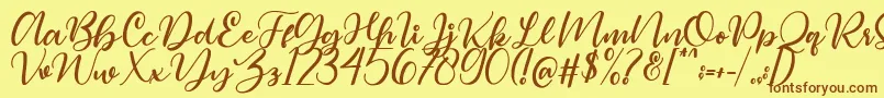 Magelove Font – Brown Fonts on Yellow Background