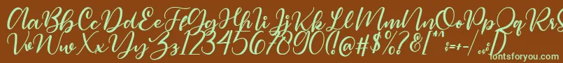 Magelove Font – Green Fonts on Brown Background