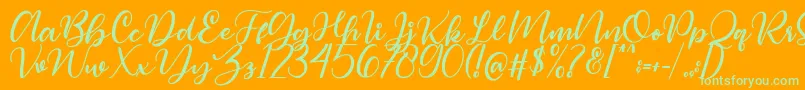 Magelove Font – Green Fonts on Orange Background