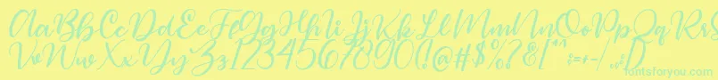 Magelove Font – Green Fonts on Yellow Background