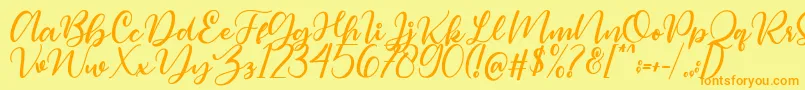 Magelove Font – Orange Fonts on Yellow Background