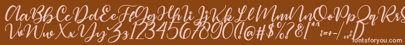 Magelove Font – Pink Fonts on Brown Background
