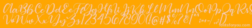 Magelove Font – Pink Fonts on Orange Background
