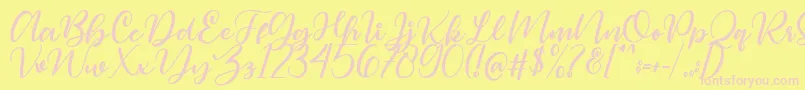 Magelove Font – Pink Fonts on Yellow Background