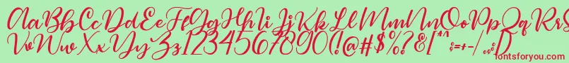 Magelove Font – Red Fonts on Green Background