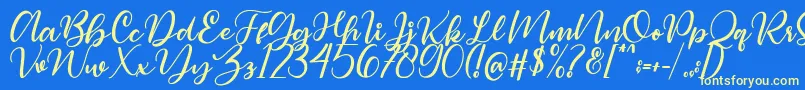 Magelove Font – Yellow Fonts on Blue Background
