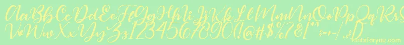 Magelove Font – Yellow Fonts on Green Background