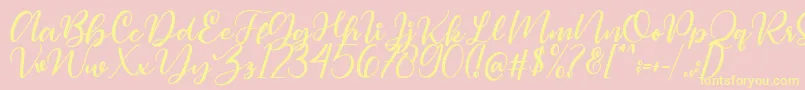 Magelove Font – Yellow Fonts on Pink Background