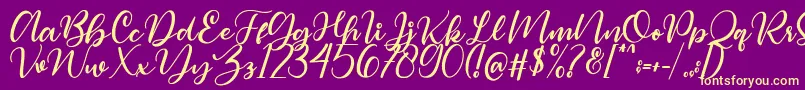 Magelove Font – Yellow Fonts on Purple Background
