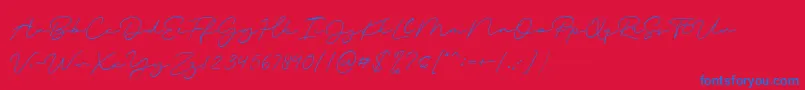 Magenta Demo Font – Blue Fonts on Red Background