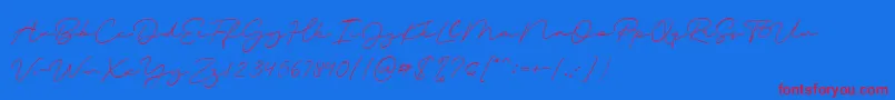 Magenta Demo-Schriftart – Rote Schriften auf blauem Hintergrund