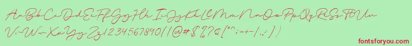 Magenta Demo Font – Red Fonts on Green Background