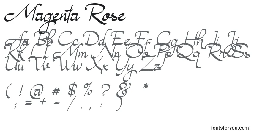A fonte Magenta Rose – alfabeto, números, caracteres especiais