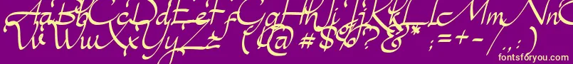 Magenta Rose Font – Yellow Fonts on Purple Background