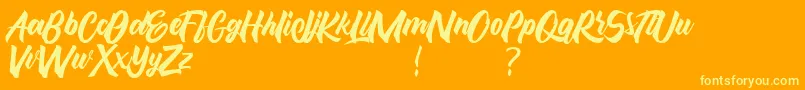 Maghody-Schriftart – Gelbe Schriften auf orangefarbenem Hintergrund