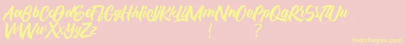 Maghody Font – Yellow Fonts on Pink Background