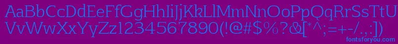 AftaserifthinRegular Font – Blue Fonts on Purple Background