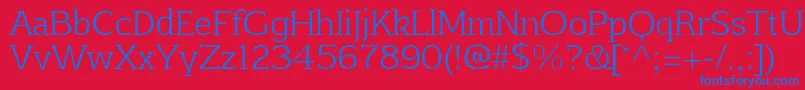 AftaserifthinRegular Font – Blue Fonts on Red Background