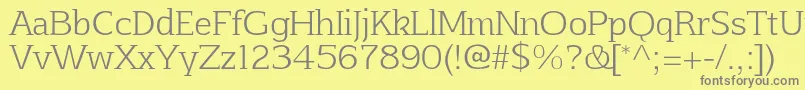 AftaserifthinRegular Font – Gray Fonts on Yellow Background