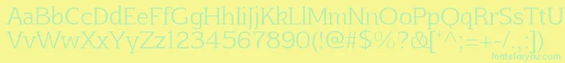 AftaserifthinRegular Font – Green Fonts on Yellow Background