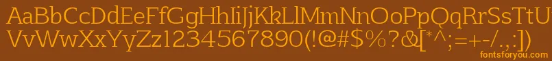 AftaserifthinRegular Font – Orange Fonts on Brown Background