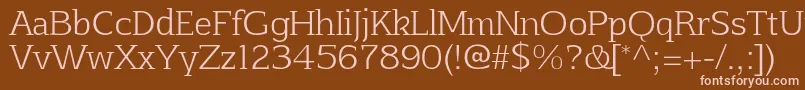 AftaserifthinRegular Font – Pink Fonts on Brown Background
