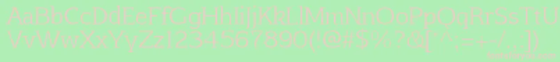 AftaserifthinRegular-fontti – vaaleanpunaiset fontit vihreällä taustalla