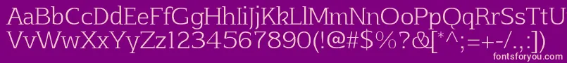 フォントAftaserifthinRegular – 紫の背景にピンクのフォント