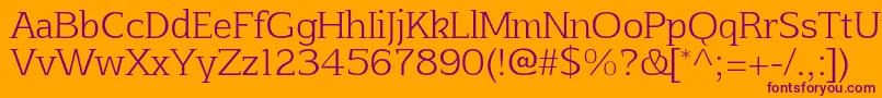 Шрифт AftaserifthinRegular – фиолетовые шрифты на оранжевом фоне