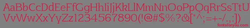 AftaserifthinRegular Font – Red Fonts on Gray Background
