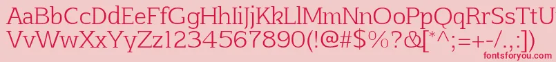 AftaserifthinRegular Font – Red Fonts on Pink Background