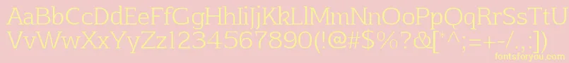 AftaserifthinRegular Font – Yellow Fonts on Pink Background