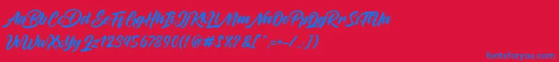フォントMaghrib – 赤い背景に青い文字