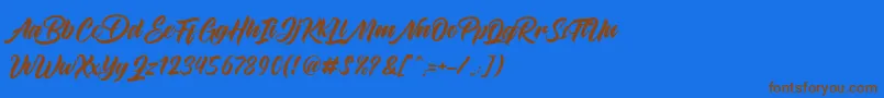 Weitere Informationen zur Maghrib-Schriftart Maghrib-Schriftart – Braune Schriften auf blauem Hintergrund