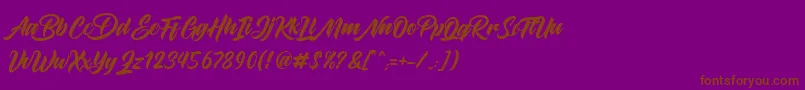 Maghrib-Schriftart – Braune Schriften auf violettem Hintergrund