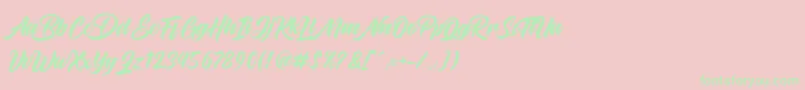 Maghrib Font – Green Fonts on Pink Background