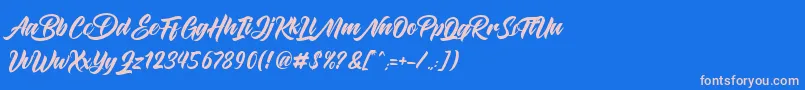 フォントMaghrib – ピンクの文字、青い背景