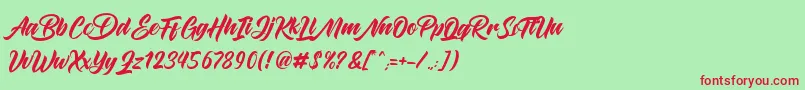 Maghrib Font – Red Fonts on Green Background