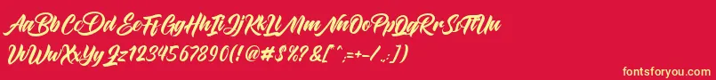 フォントMaghrib – 黄色の文字、赤い背景