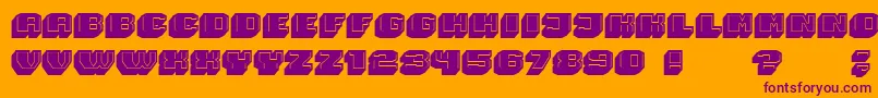 Magia 3D-fontti – violetit fontit oranssilla taustalla