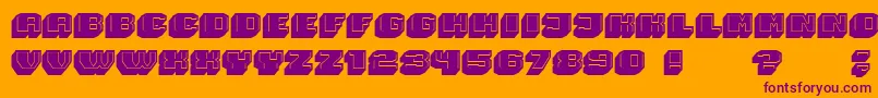 Magia 3D-Schriftart – Violette Schriften auf orangefarbenem Hintergrund