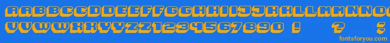 Magia 3DHollow-Schriftart – Orangefarbene Schriften auf blauem Hintergrund