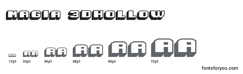 Размеры шрифта Magia 3DHollow