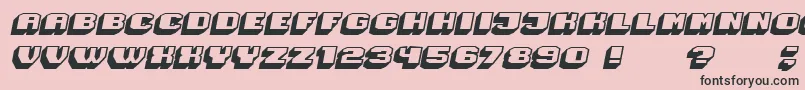 Magia 3DHollowItalic-Schriftart – Schwarze Schriften auf rosa Hintergrund
